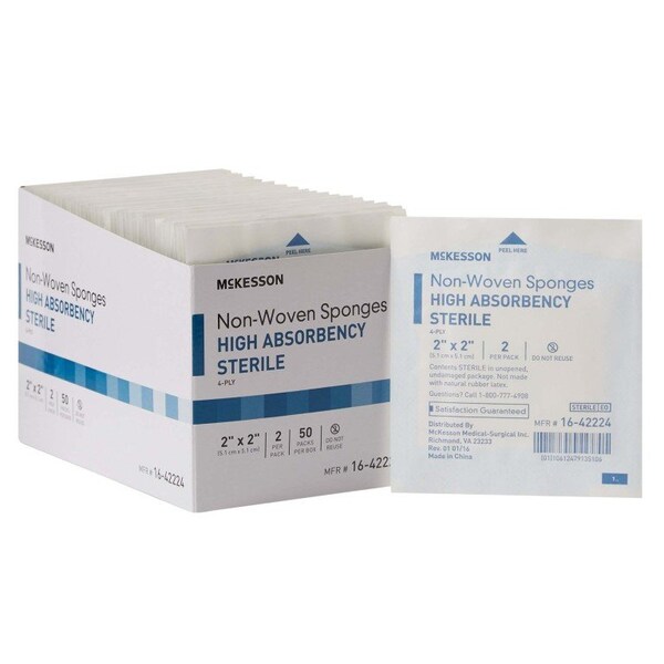 Mckesson Sterile Nonwoven Sponge, 2 x 2 Inch, 2PK 16-42224 - main